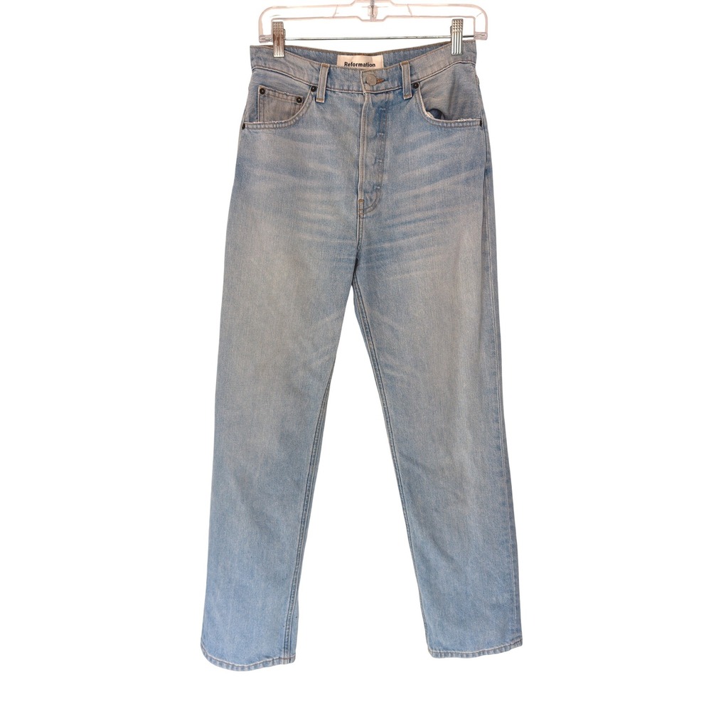 Reformation Cynthia High Rise Relaxed Jean Light Wash Denim Classic Size 27